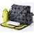 OiOi Nappy Bag Grey Dot Messenger with Green Lining