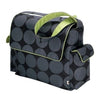 OiOi Nappy Bag Grey Dot Messenger with Green Lining